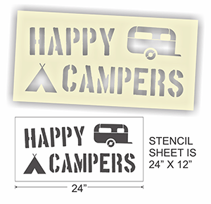 Sign Stencil Happy Campers