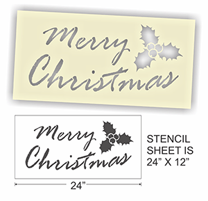 Sign Stencil Merry Christmas