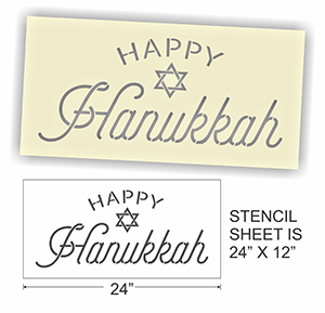 Sign Stencil Happy Hanukkah