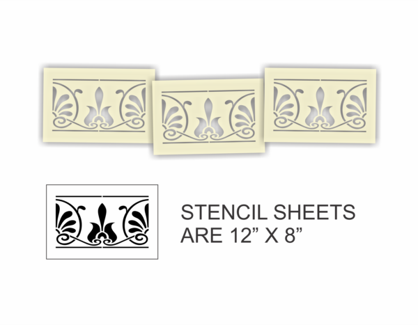 3 Piece Craft stencil set decorative border trim 2